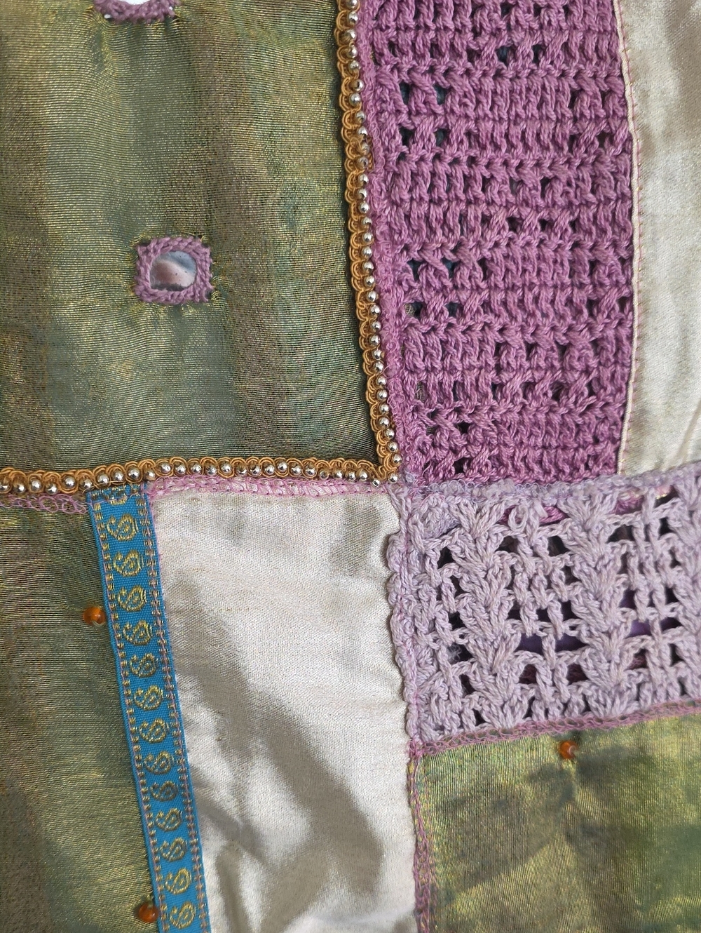 Sandy Starkman Pink Crochet Beaded Boho Vest - Picture 9 of 10